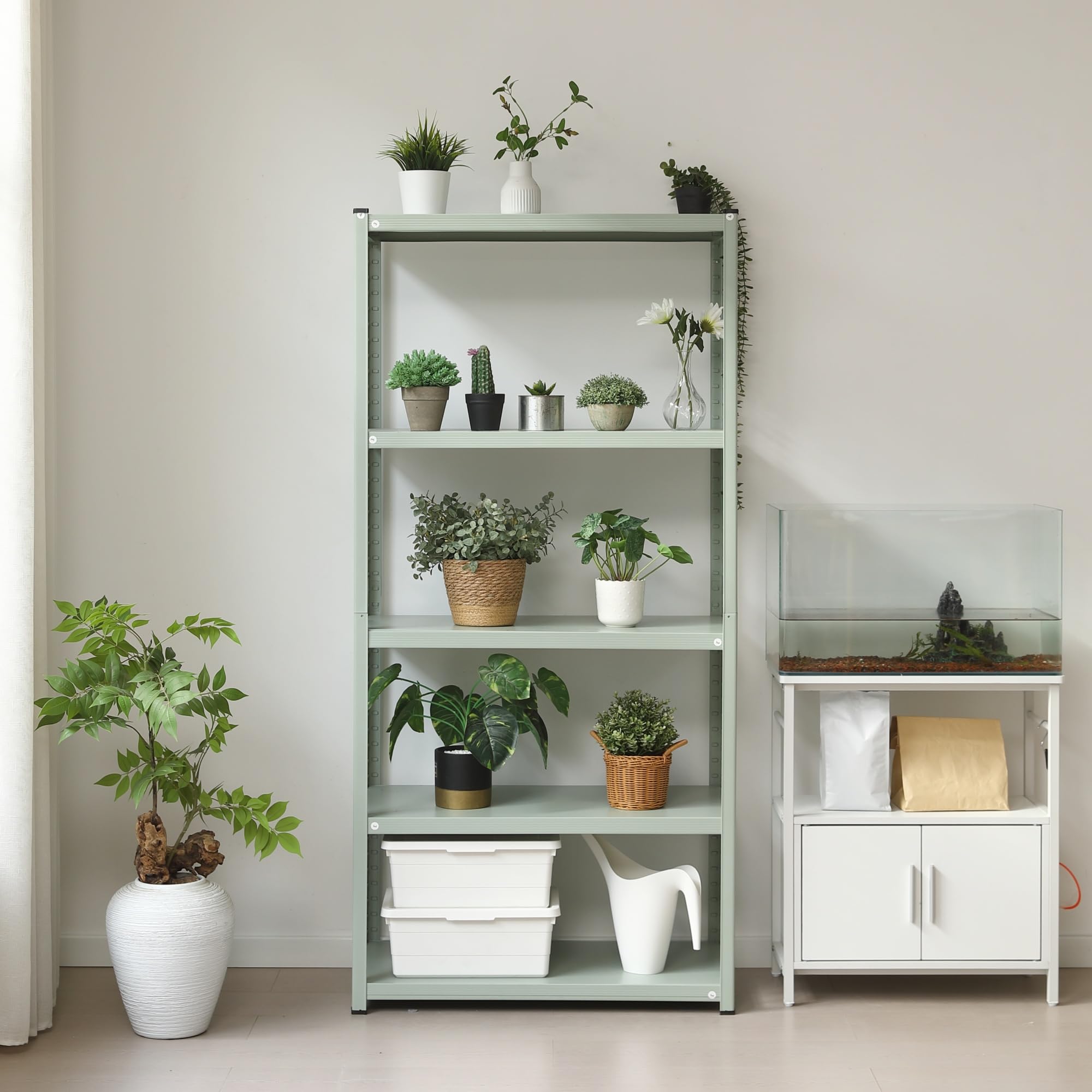 Amazon｜スチールラック 幅80cm 耐荷重400kg 5段 可動棚 分割可能 奥行